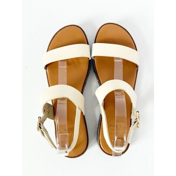 J Crew Flatform Sandals White And Glitter Ankle Strap Vintage Champagne 9.5 - Picture 7 of 16